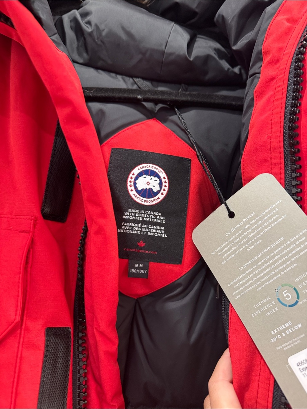 NWT Canada Goose Men's Red Parka Jacket with Fur Trim Hood - Picture 5 of 10